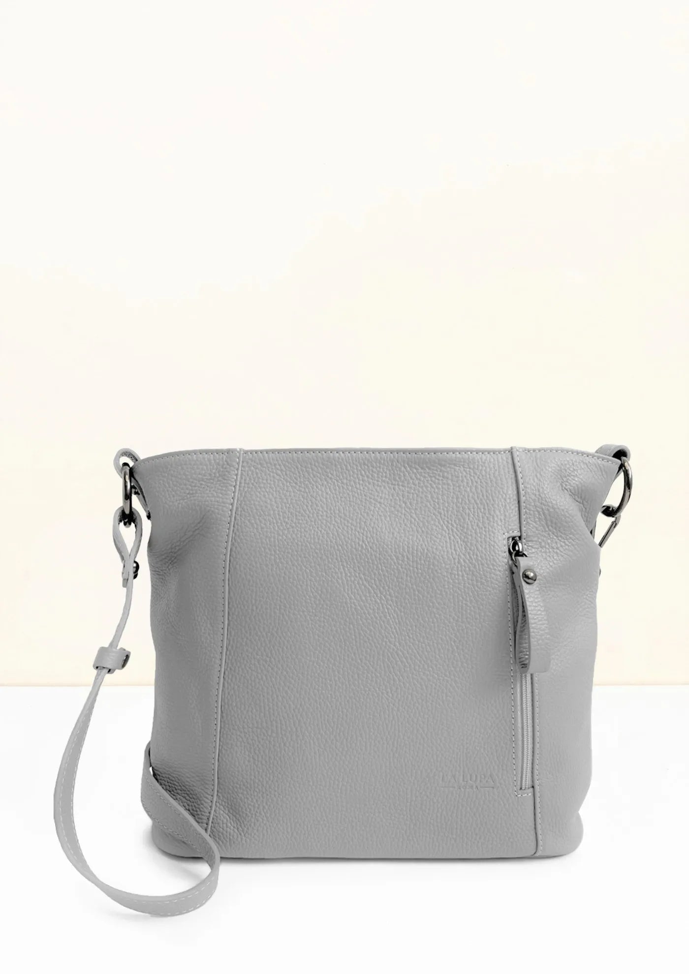 Valentina Crossbody Grey Italian Leather Handbag from LA LUPA