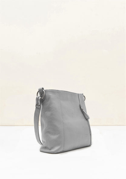 Valentina Crossbody Grey Italian Leather Handbag from LA LUPA