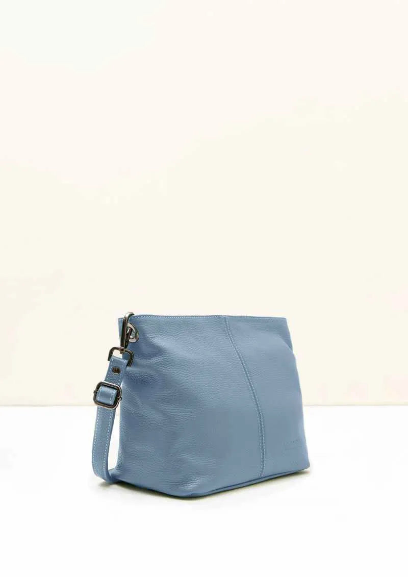 Lola Petite Dusky Blue Crossbody Italian Leather Handbag from LA LUPA