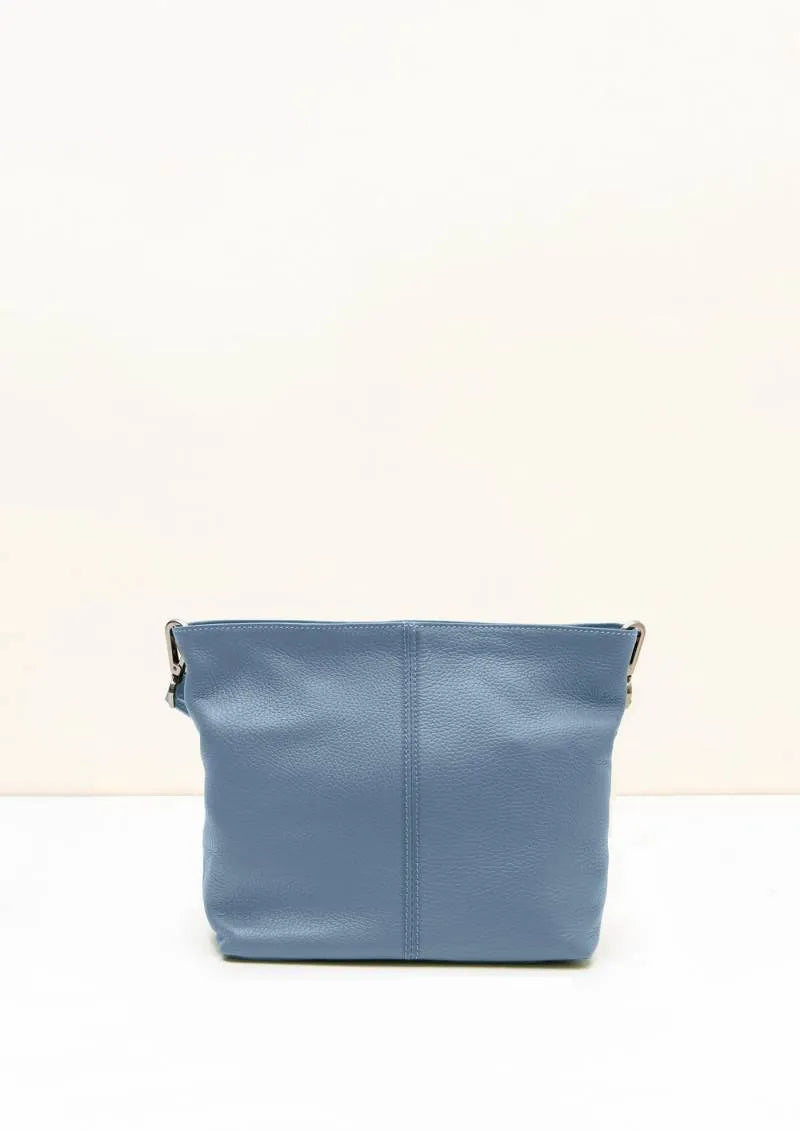 Lola Petite Dusky Blue Crossbody Italian Leather Handbag from LA LUPA 