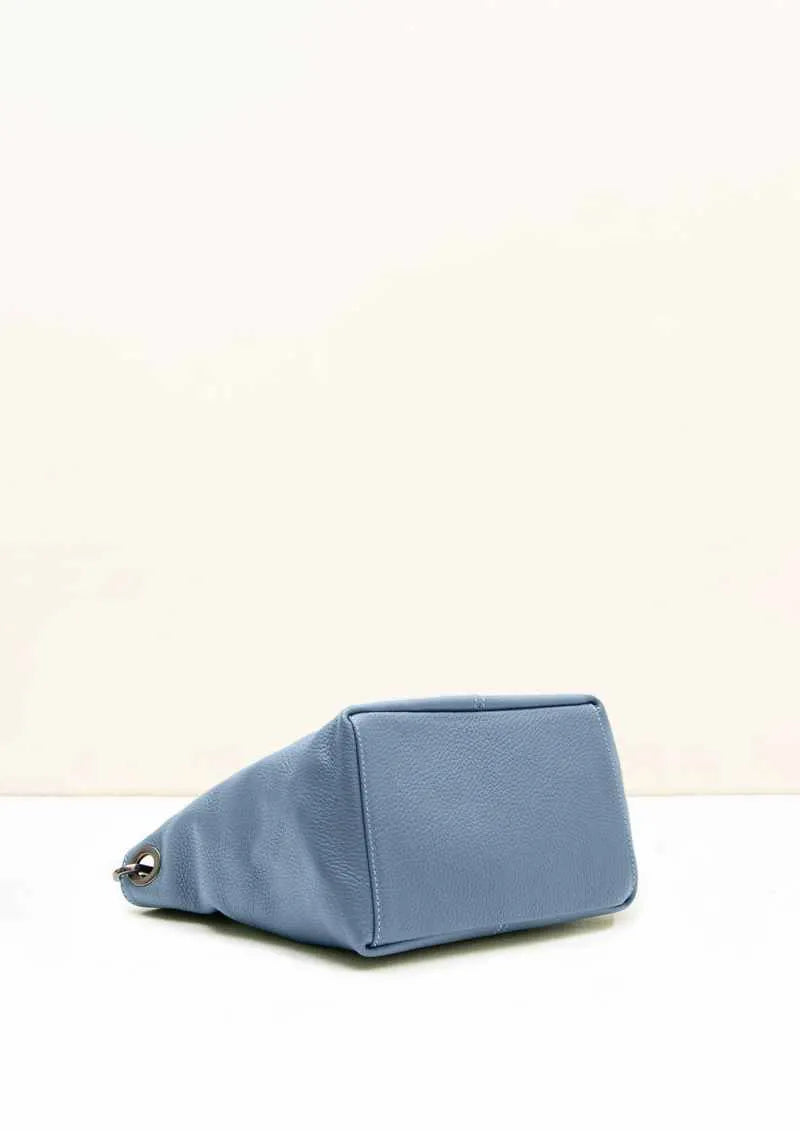 Lola Petite Dusky Blue Crossbody Italian Leather Handbag from LA LUPA 