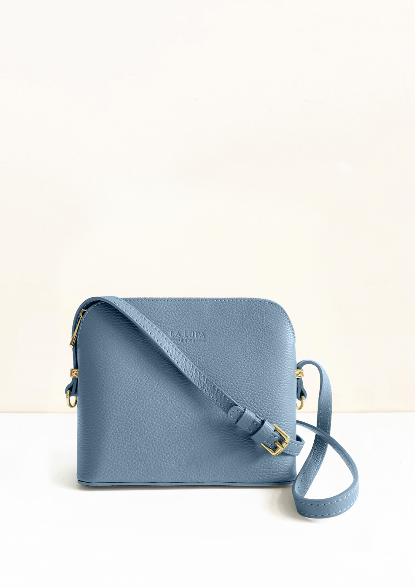 Claudia Crossbody - Dusky Blue - LA LUPA Italian leather handbags